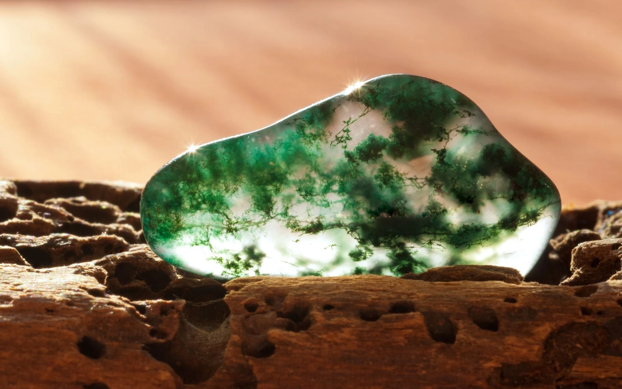 green agate crystal