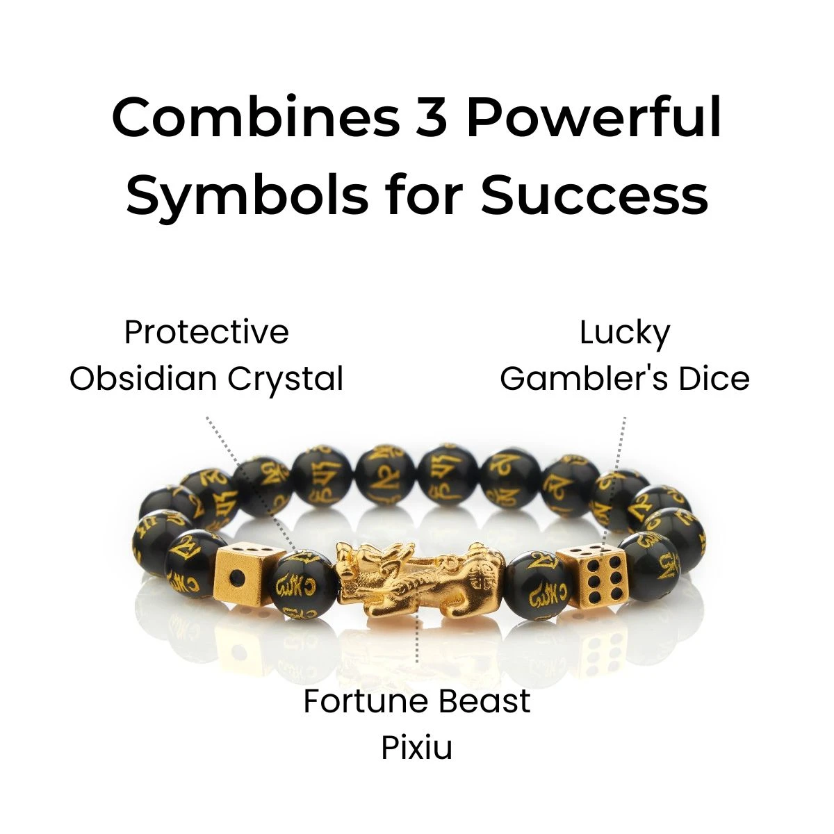 Debt Relief & Gambling Pixiu Bracelet - Combines 3 Powerful Symbols for Success